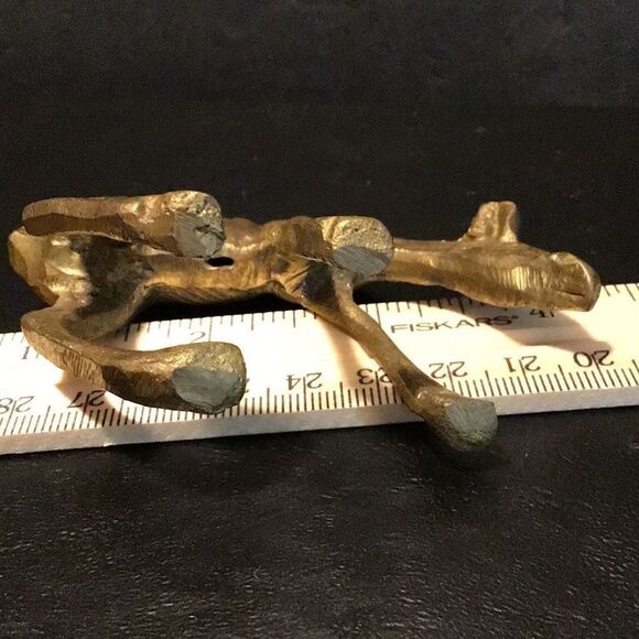 Brass sculpture of spotted yearling deer - Picture 4 of 4